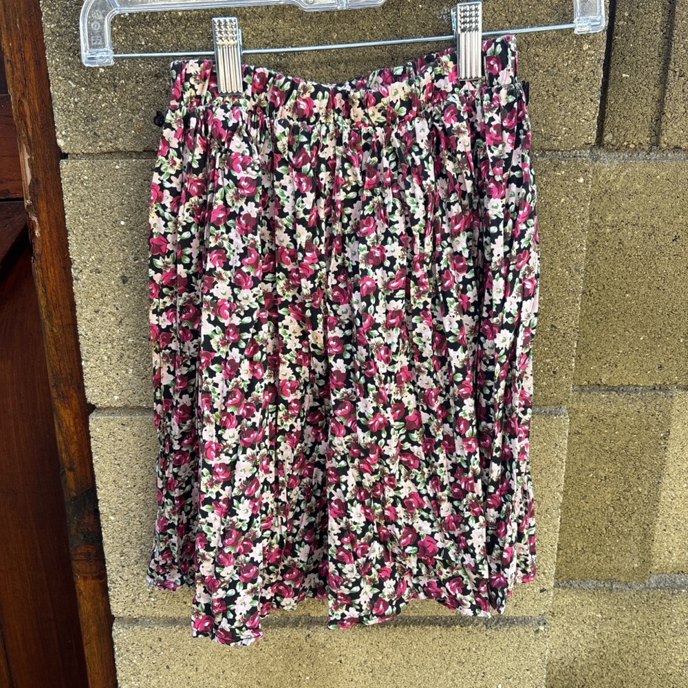 Basic Colors Vintage Floral Skirt for Kids